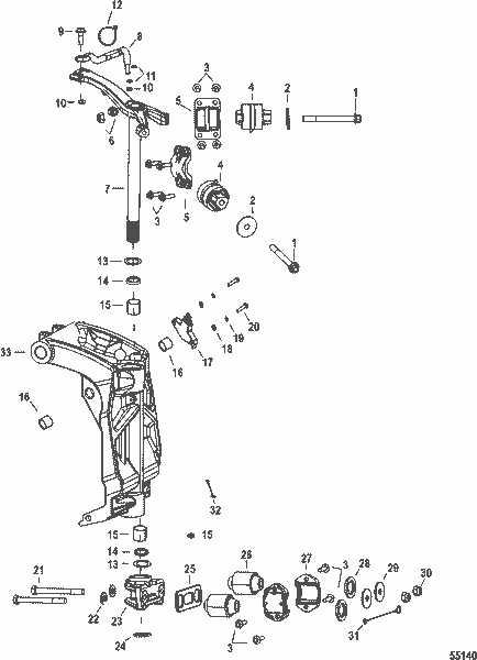 Packning motorbussning Mercury