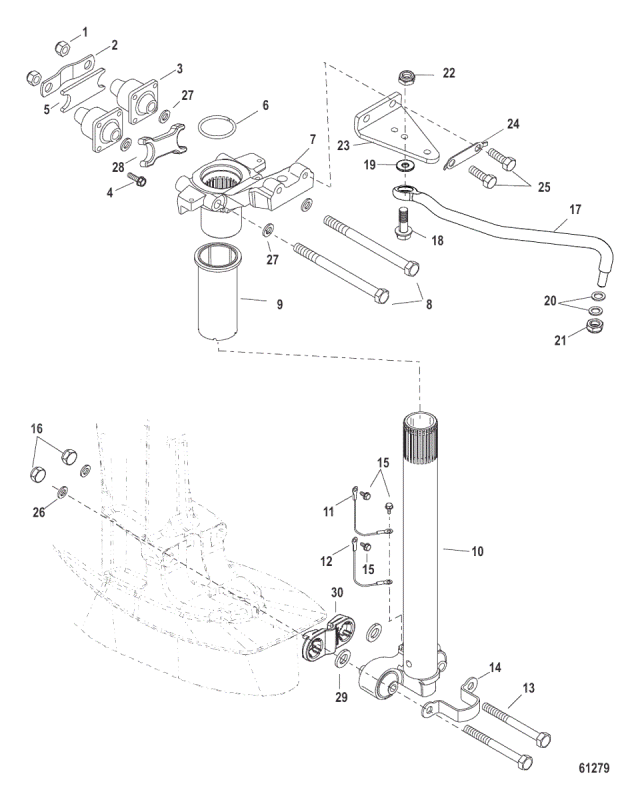Gummidämpare riggrör Mercury