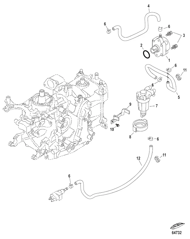 Fäste bränslefilter Mercury