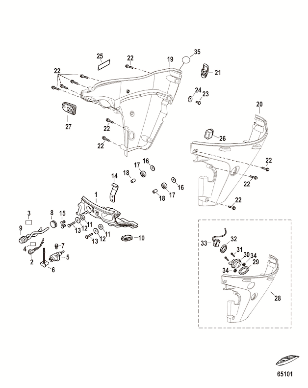Hållare trimknapp Mercury