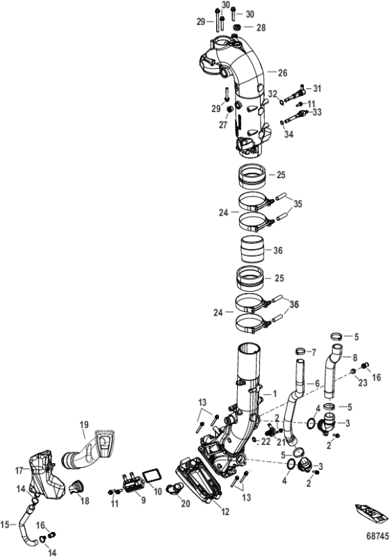 Gummi avgassystem Mercury