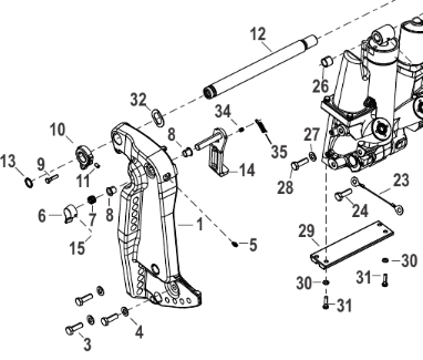 O-ring styrrör Mercury