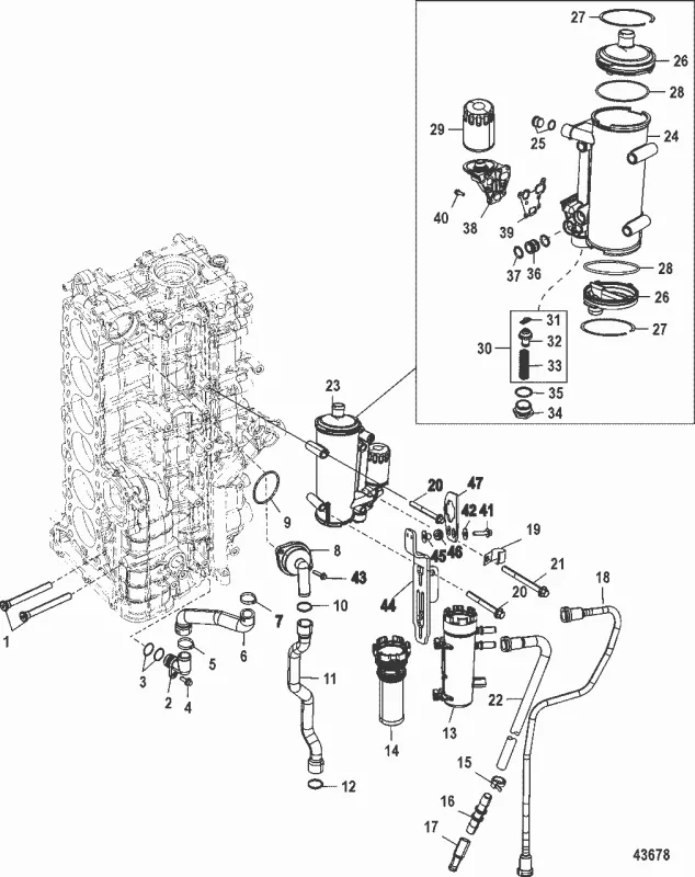 O-ring oljekylare Mercury