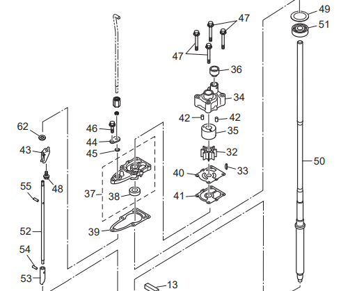 O-ring växelstång Mercury