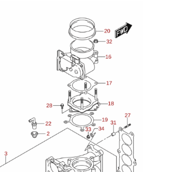 Gummitätning gasspjäll Suzuki
