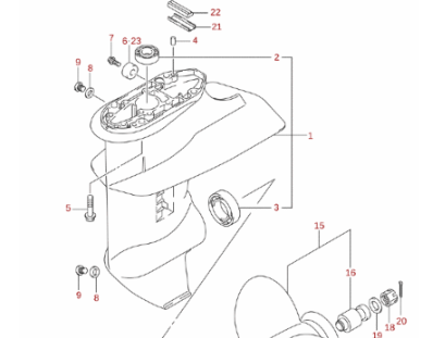 Gummitätning impellerhus Suzuki