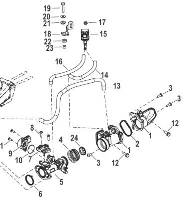 Packning gasspjällshus Tohatsu