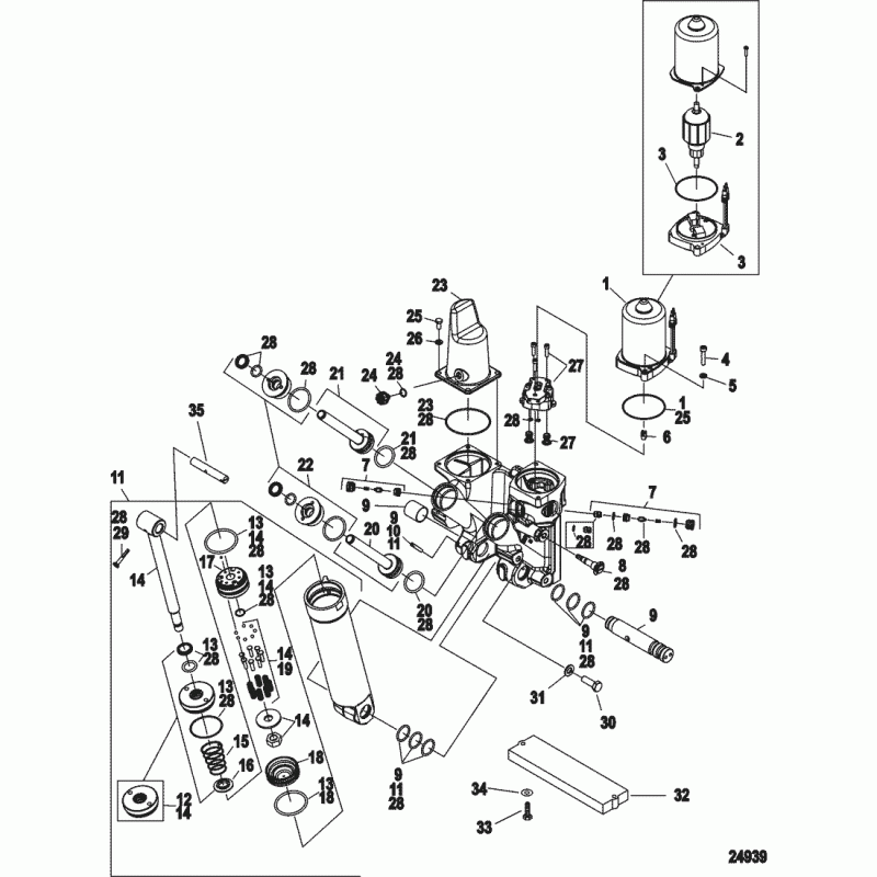 Oljebehållare trim Mercury