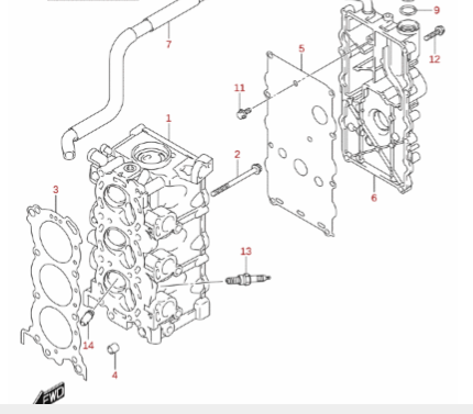 Topplocksbult Suzuki