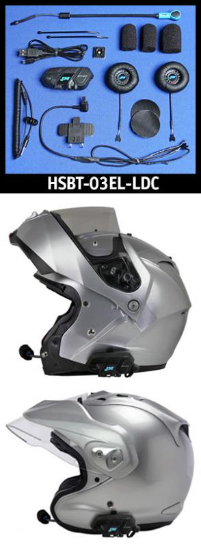 J&M Elite BT-03 Series Bluetooth® Headset w/Large-Diameter High-Intensity Speakers for Flip-Up or Open-Face Style Helmet