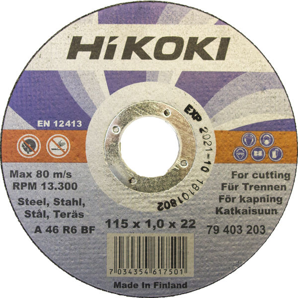 HiKOKI Kapskiva Stål 115mm (1,0mm)