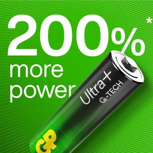 GP Ultra Plus Alkaline G-TECH AA-batteri LR6 40-pack