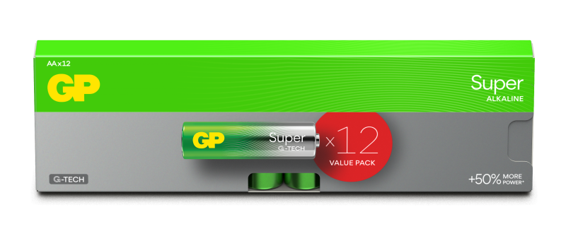 GP Batteries Super Alkaline AA-Batteri G-TECH 12-pack