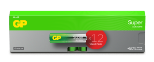 GP Batteries Super Alkaline AA-Batteri G-TECH 12-pack