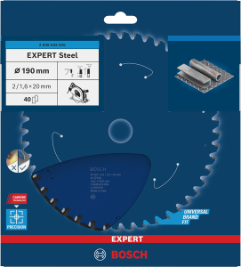 Bosch EXPERT Steel Cirkelsågklinga 190x2/1,6x20mm 40T