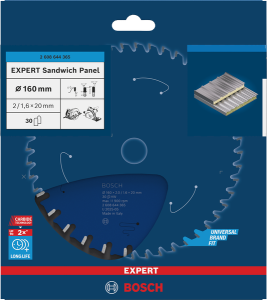 Bosch EXPERT Sandwich Panel Cirkelsågklinga 160x2/1,6x20mm 30T