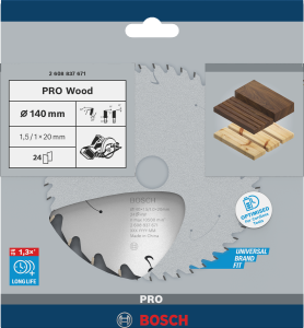 Bosch PRO Wood Cirkelsågklinga 140x1,5x20mm 24T