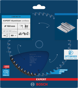 Bosch EXPERT Aluminium Cirkelsågklinga 160x1,8/1,2x20mm 54T