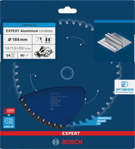 Bosch EXPERT Aluminium Cirkelsågklinga 184x1,8/1,3x20mm 54T