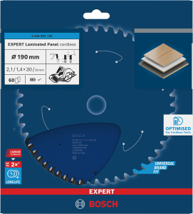 Bosch EXPERT Laminated Panel Cirkelsågklinga 190x2,1/1,4x30mm 60T