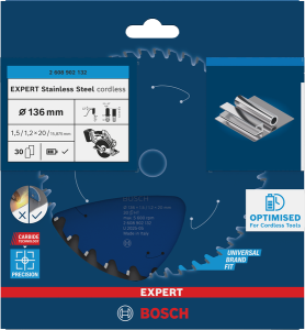 Bosch EXPERT Stainless Steel Cirkelsågklinga 136x1,5/1,2x20mm 30T