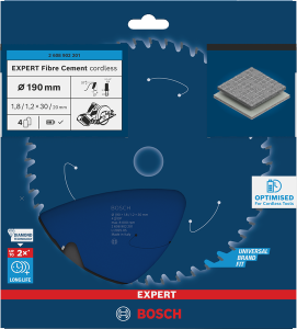 Bosch EXPERT Fibre Cement Cirkelsågklinga 190x1,8/1,2x30mm 4T