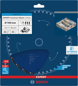 Bosch EXPERT Construct Wood Cirkelsågklinga 190x1,6/1x30mm 24T