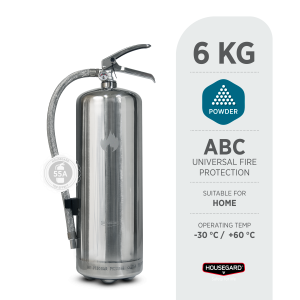 Housegard Pulversläckare 6kg Steel PE6HR-B