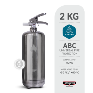 Housegard Pulversläckare 2kg Steel PE2HR-B