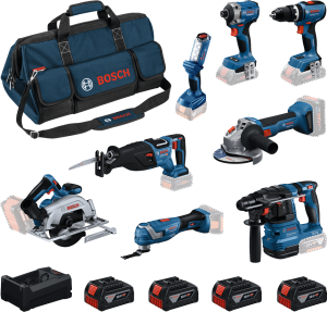 Bosch (GSB/GDR/GBH/GWS/GKS/GSA/GOP/GLI) Verktygspaket 18V (4x5,0Ah)