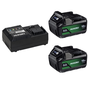 HiKOKI Laddpaket Med Indikator 18V (2x5,0Ah)