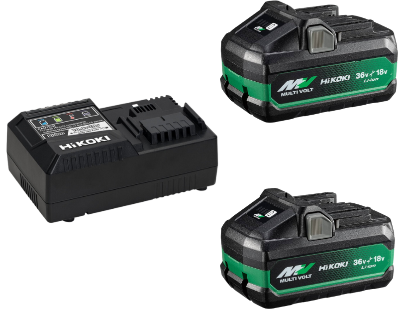 HiKOKI Laddpaket 36V/18V Multivolt BSL36B18X (2x4,0Ah/8,0Ah)