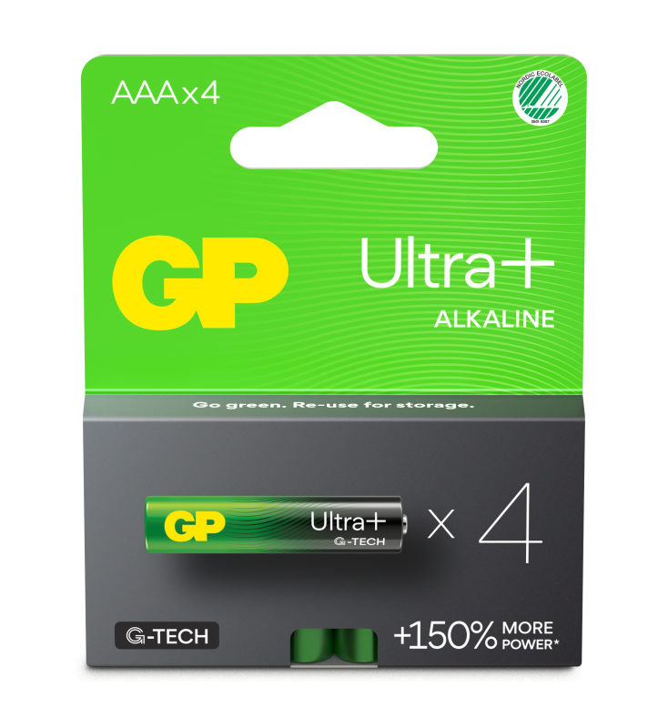 GP Batteries Ultra Plus Alkaline AAA G-TECH 4-pack