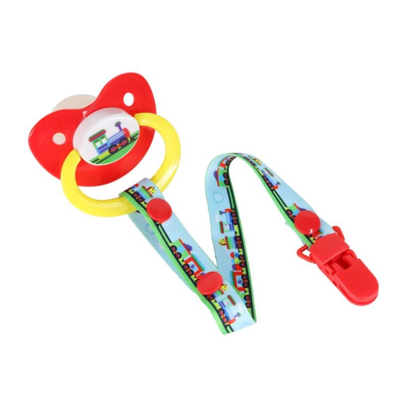 Train Pacifier and Clip Set