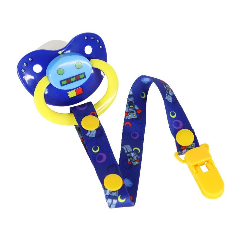 Robot Pacifier and Clip Set