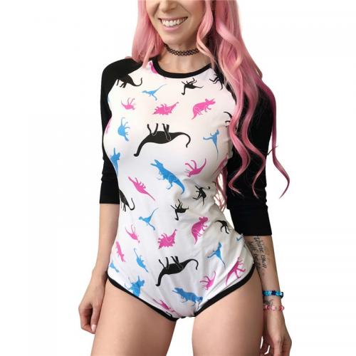 Dinosaurs Baseball Reglan Sleeves Onesie Bodysuit