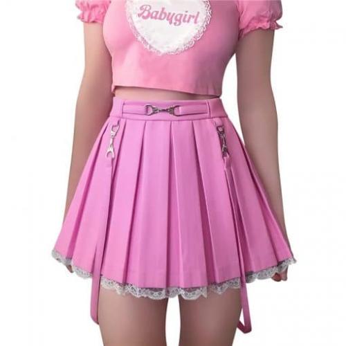 Leather Skirt pink