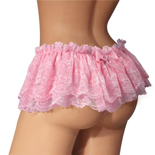 SissyUniversity Lace Skirted Thong Panties Pink