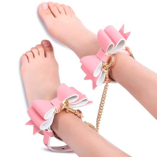 Fotbojor i läder – ROSA/VIT