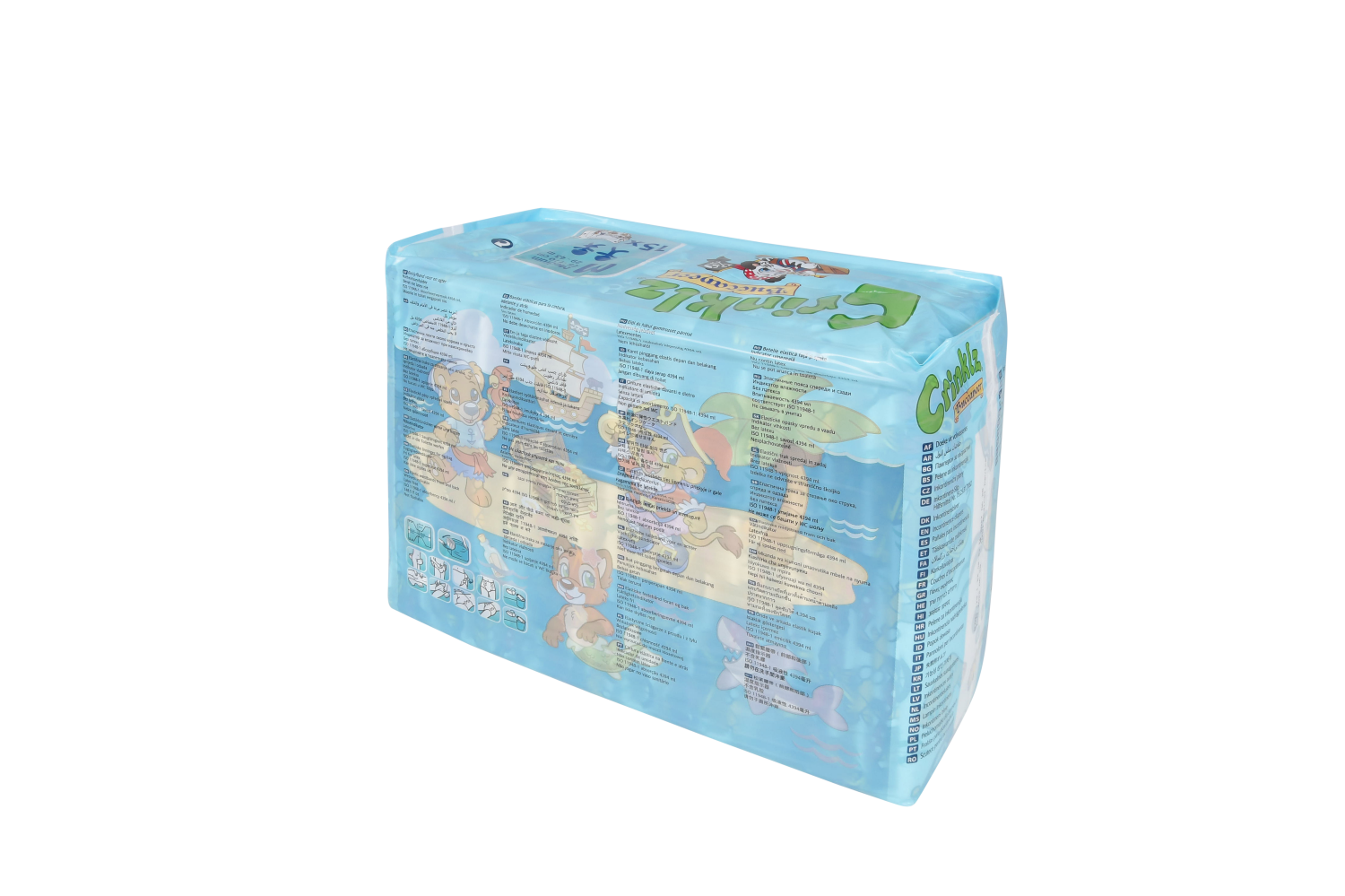 Pannolini Crinklz Buccaneer con pellicola - Medium - 15 pezzi Pannolini Crinklz Buccaneer con pellicola - Medium - 15 pezzi