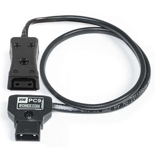 D-Tap male to XLR 4-pin right-angeld female, 50 cm