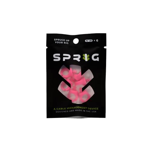 Sprig Cable Ties - Pink 1/4-20, 6-Pack