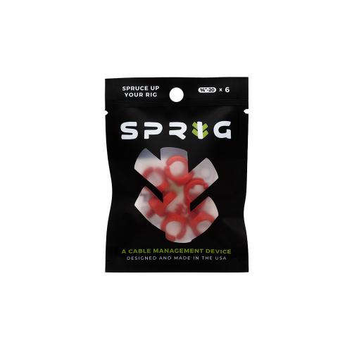 Sprig Cable Ties - Red 1/4-20, 6-Pack