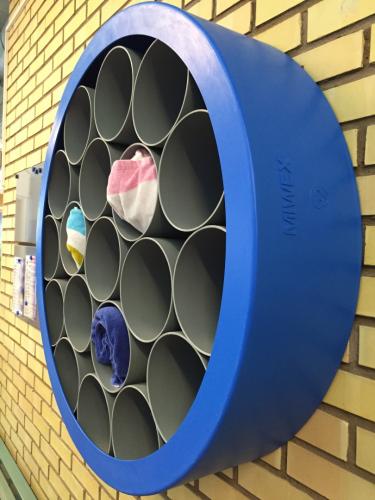 Förvaringfack Rund blå och grå