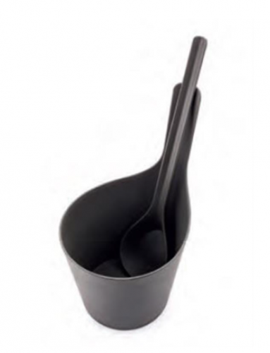 Bastustäva med skopa av Biokomposit, Svart