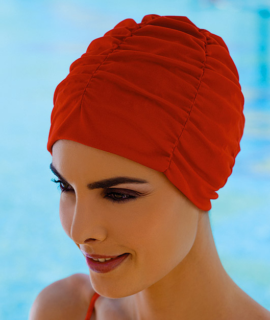 Swimming cap in fabric, Red