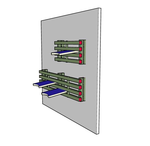Bänk, längd 2 meter - Classic/Red