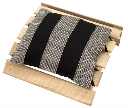 Huvudstöd i trä + dyna svart