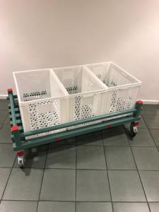 Storage Trolley with platic backing  1380 x 740 x 260/460 mm