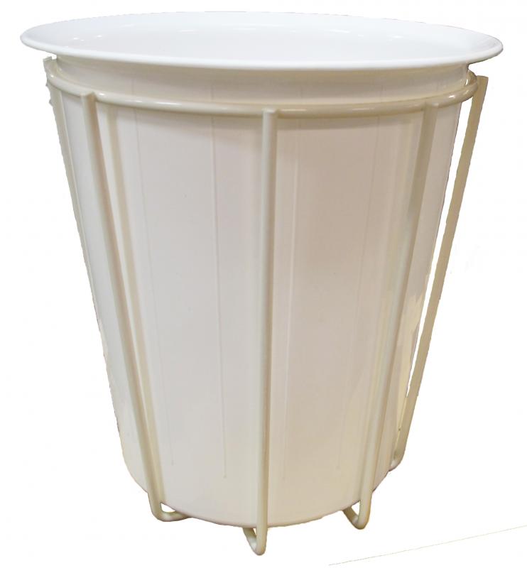 Litter bin holder White varnished incl. plastic bucket